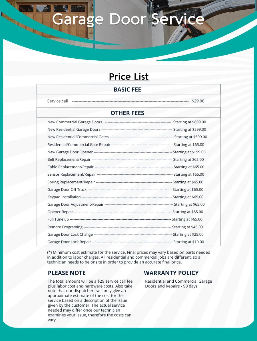 Garage Door Mobile Service Repair Los Angeles, CA 323-580-0412